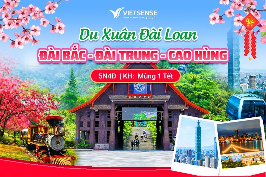 Tour Đài Loan khởi hành Mùng 1 Tết: Đài Bắc - Đài Trung - Cao Hùng