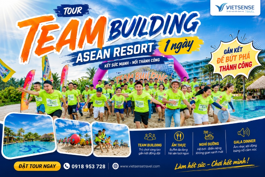 Tour Team Building tại Asean resort 1 ngày trọn gói, giá tốt