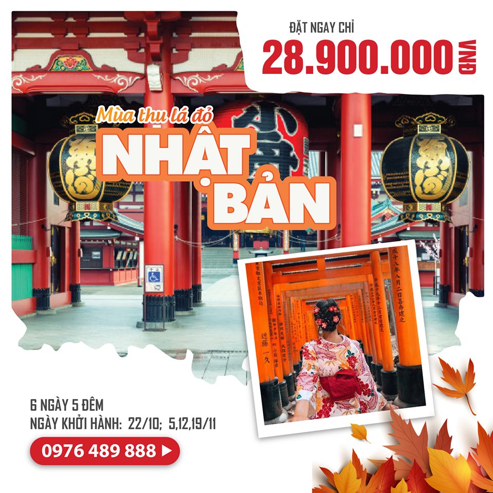 LỊCH KHỞI HÀNH TOUR DU LỊCH NƯỚC NGOÀI THÁNG 8, 9,10, 11, 12/2019