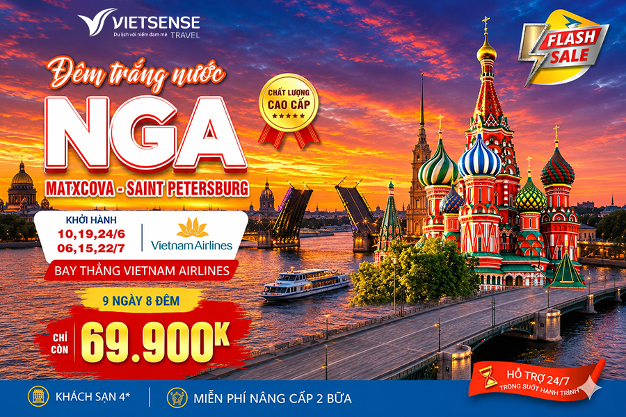 Tour Đêm Trắng Nước Nga