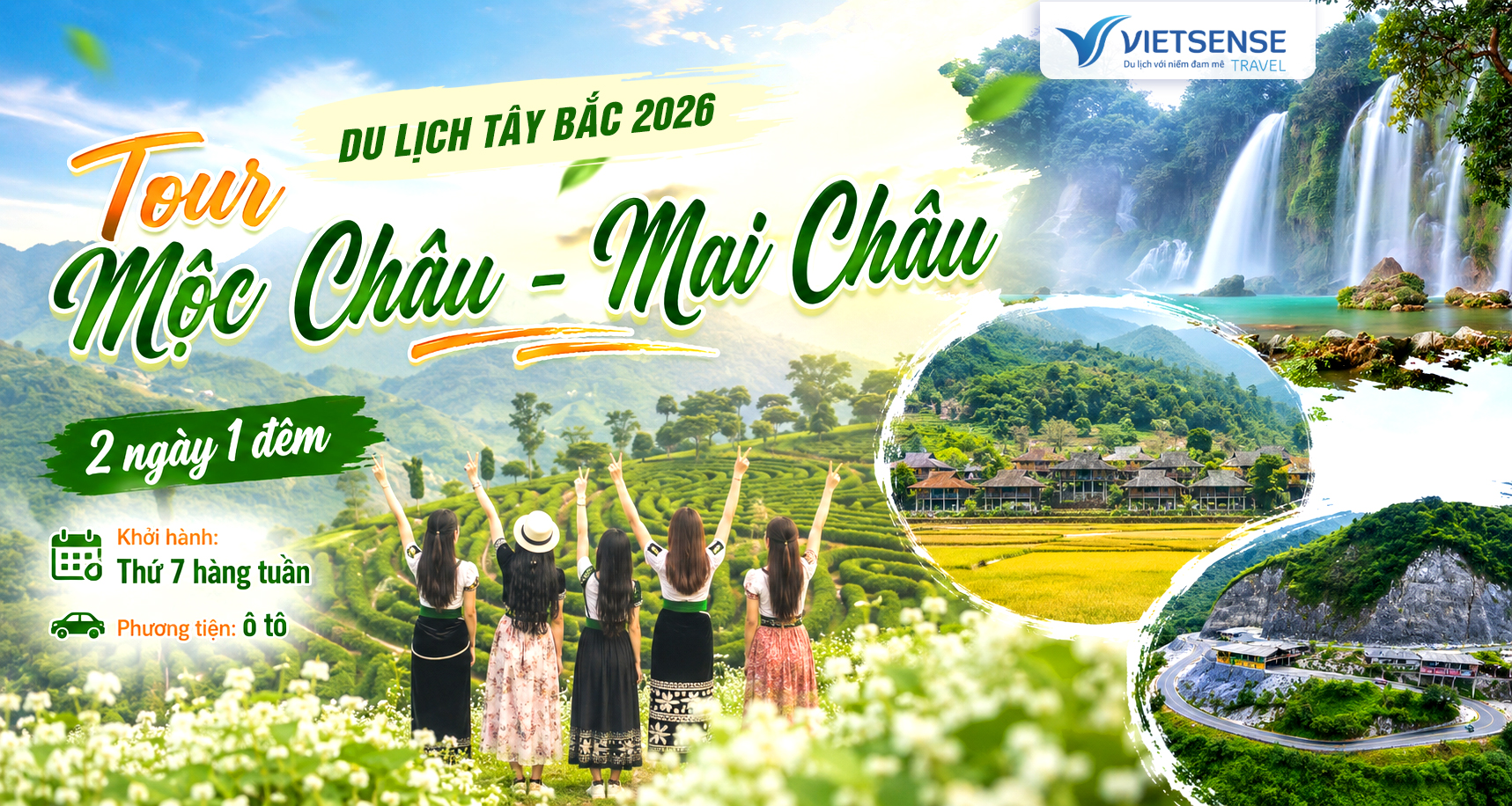 Tour Mộc Châu Mai Châu 2 ngày 1 đêm