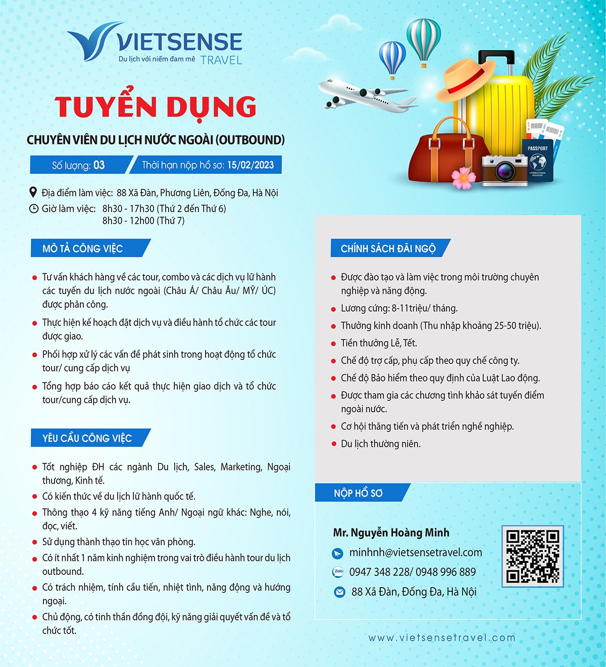 Tuyển dụng Chuyên viên du lịch Outbound 2023