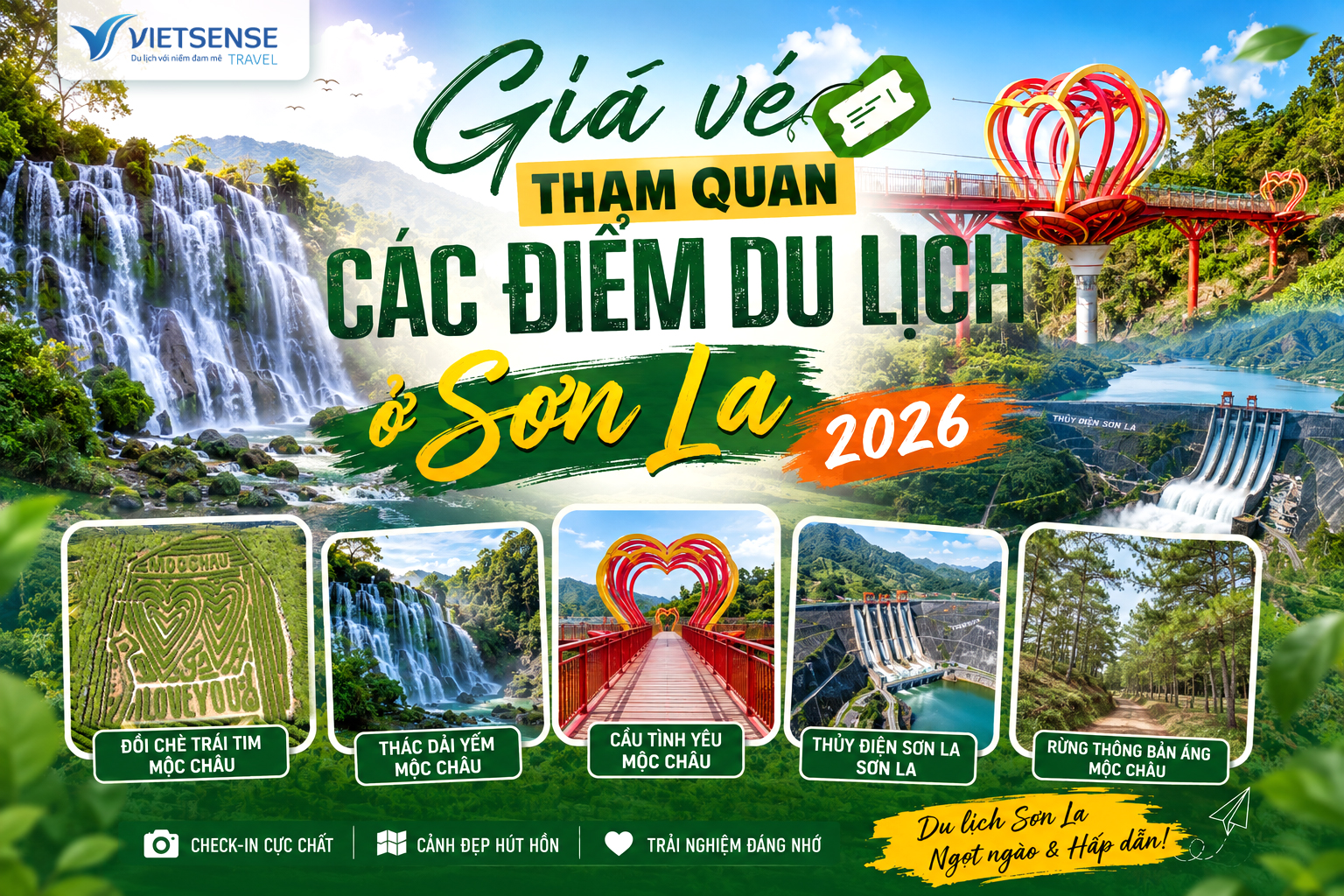 Bảng Giá vé các điểm thăm quan tại Mộc Châu và Sơn La 2026