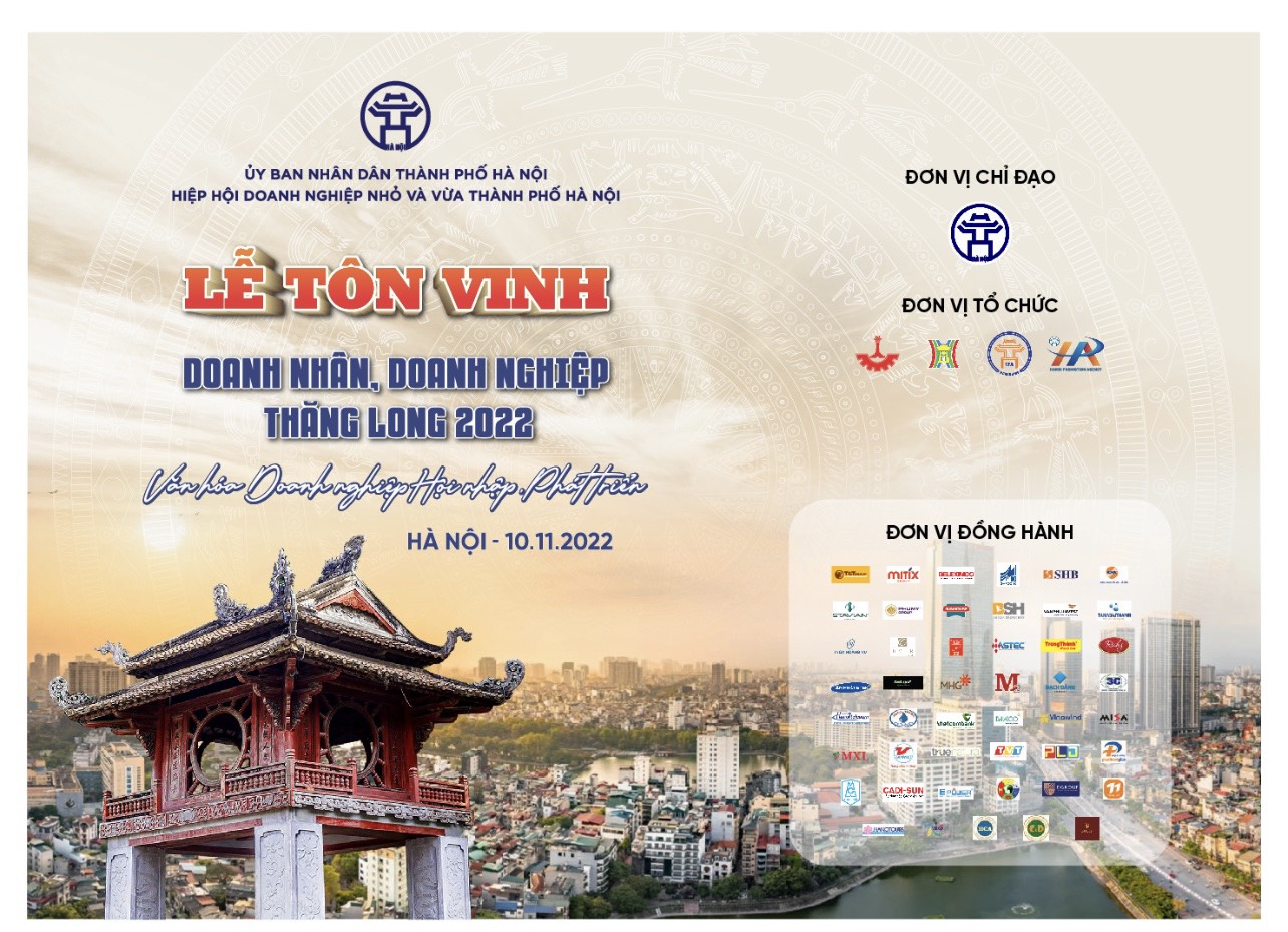 Chào mừng Lễ tôn vinh "Doanh nhân, doanh nghiệp Thăng Long 2022