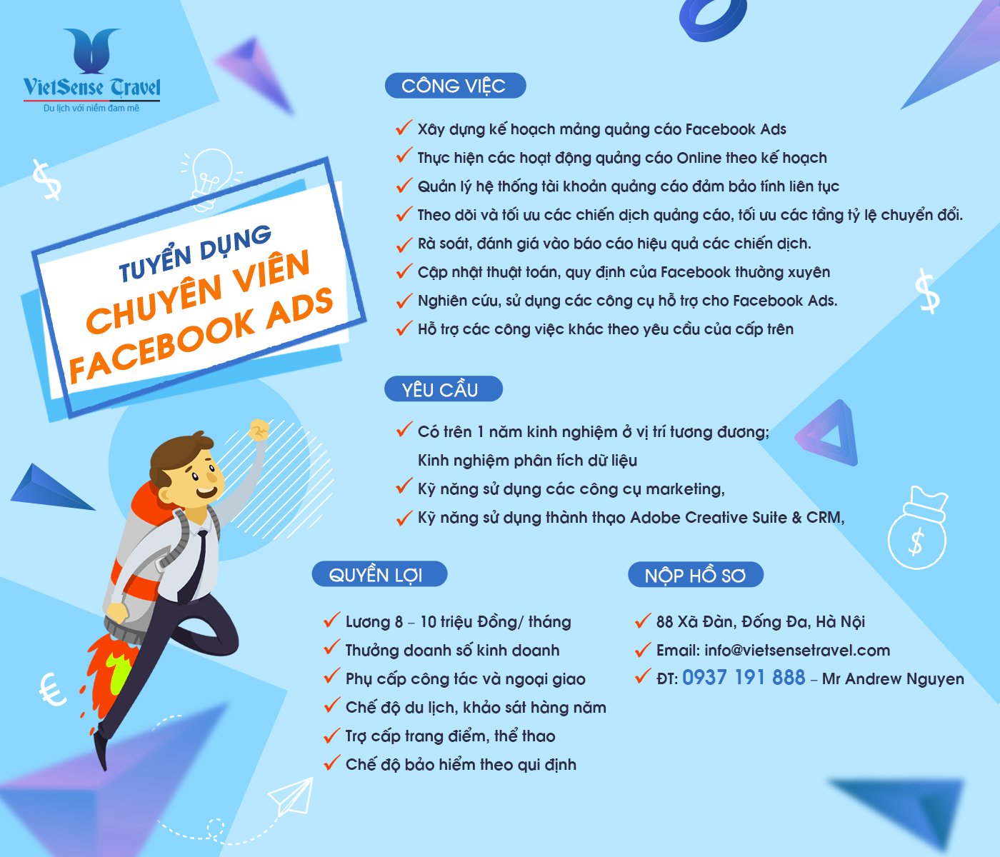 Tuyển Nhân viên Facebook Ads