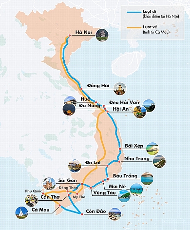 Các địa danh, thành phố nhất định phải có trong các hành trình xuyên Việt