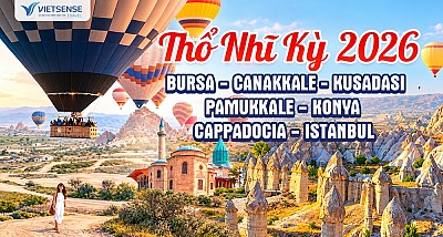 Tour Thổ Nhĩ Kỳ 8N7Đ năm 2026, bay thẳng Turkish Airline từ Hà Nội