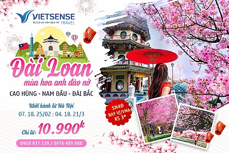 Tour Đài Loan mùa hoa Anh Đào 2023 giá rẻ chất lượng tốt