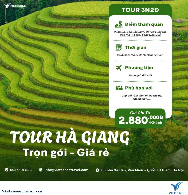 Tham khảo lịch trình Tour Hà Giang 3N2Đ tại Vietsense Travel