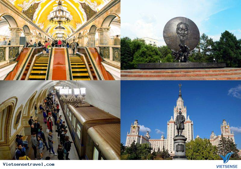 Ảnh Metro Moscow, tượng đài Chủ tịch Hồ Chí Minh, Trường Đại học Moscow - Các điểm đến trong ngày 3