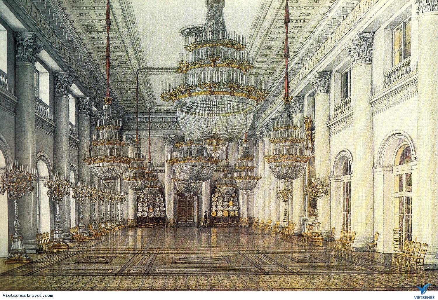 Hội trường Nikolaev dưới nét vẽ của Konstantin Ukhtomsky