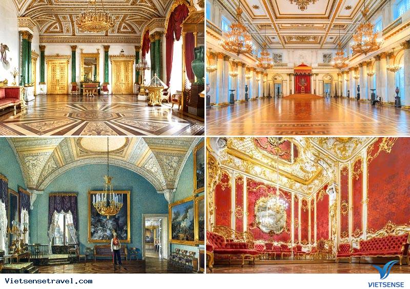 Cung điện Mùa Đông nổi bật với vẻ tráng lệ, xa hoa