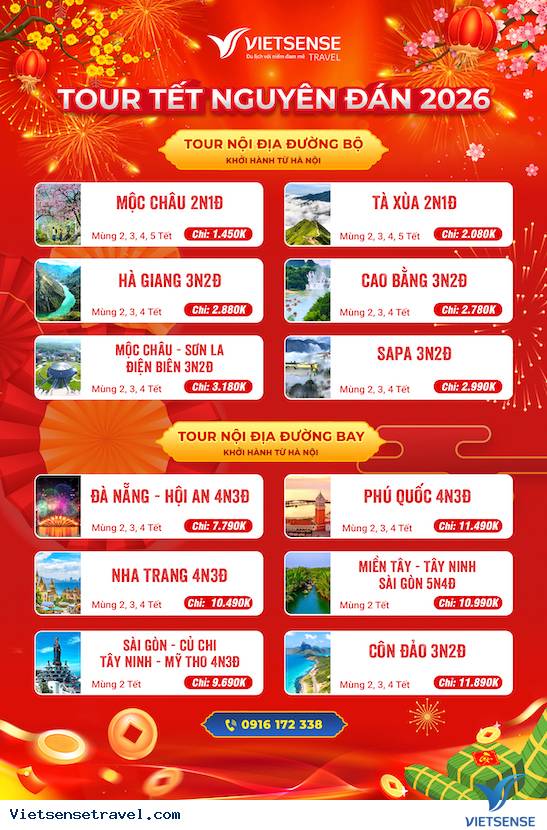 Lịch Khởi Hành Tour Du Lịch Trong Nước Tết Nguyên Đán - Ảnh 4 Lịch Khởi Hành Tour Du Lịch Trong Nước Tết Nguyên Đán - Ảnh 4