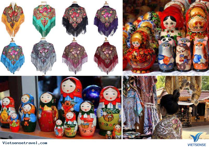 Mua sắm búp bê gỗ Matryoshka hay khăn choàng Pavlovsky Posad