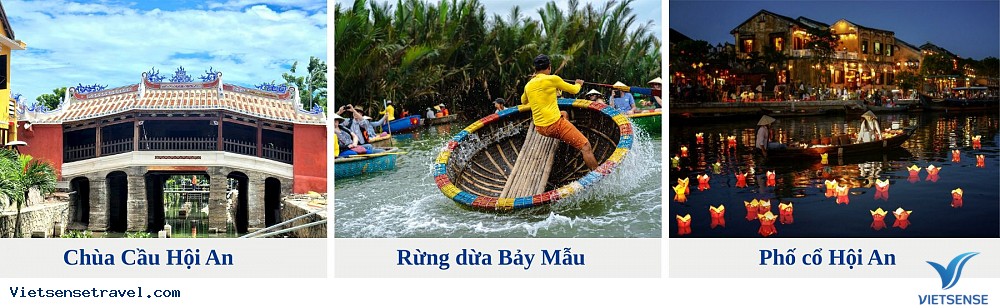 Rừng dừa Bảy Mẫu - Phố cổ Hội An (Ăn sáng, trưa, tối)