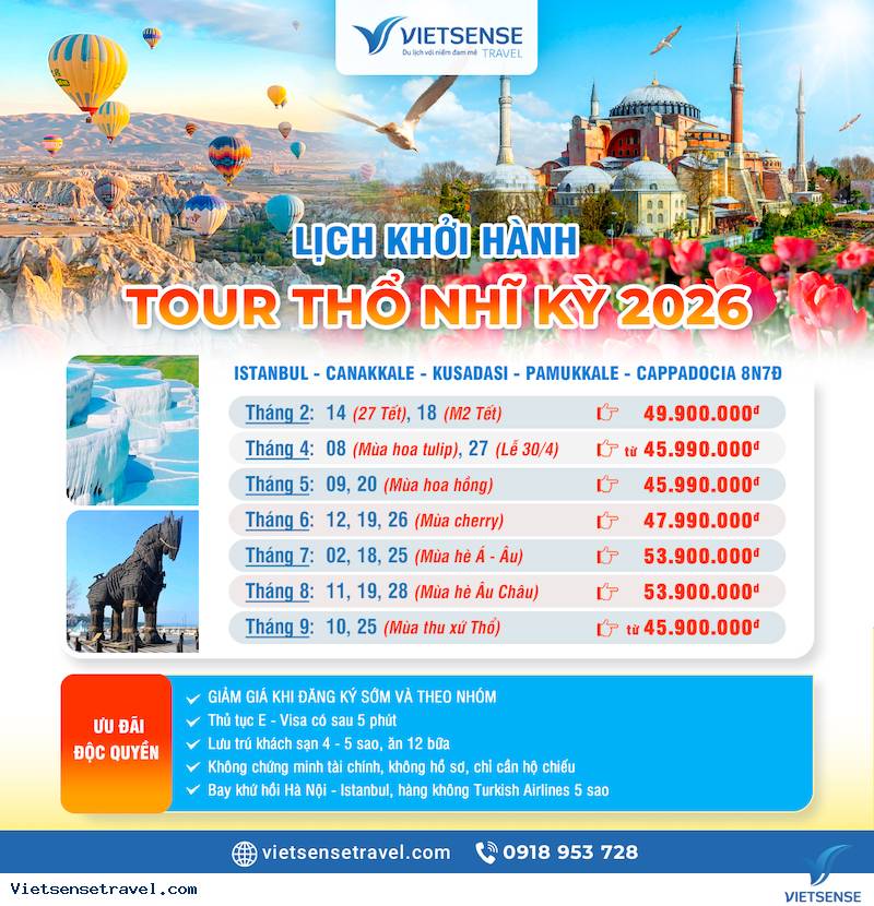 Lịch Khởi Hành Tour Du Lịch Thổ Nhĩ Kỳ - Ảnh 1 Lịch Khởi Hành Tour Du Lịch Thổ Nhĩ Kỳ - Ảnh 1