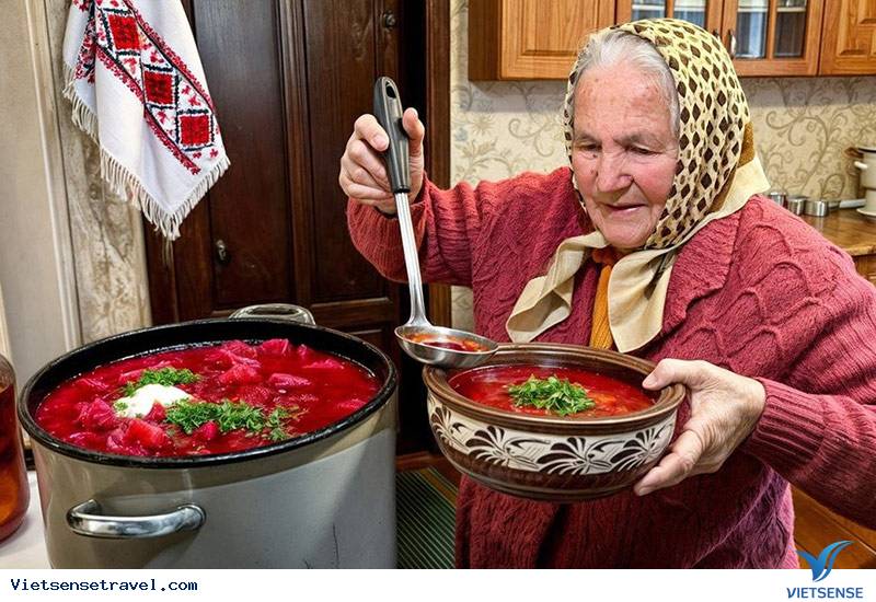 Món súp Borsch được cho rằng bắt nguồn từ đất nước Ukraine